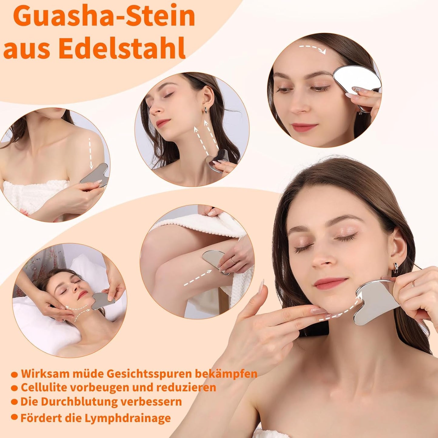 3D Gua Sha Facial Tools Metal Face Roller Stainless Steel Gua Sha Set Cooling Massage Tools for Reduce Puffiness, Firm Skin, Anti-Aging Care - Daily Facial Sculpting Gift for Women