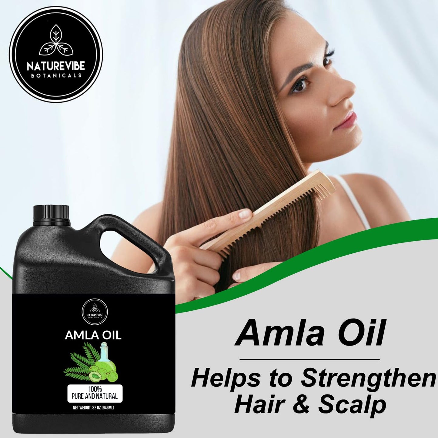 Naturevibe Botanicals Amla Oil 32 Ounces | 100% Pure and Natural | Great for Skin Care and Hair Care