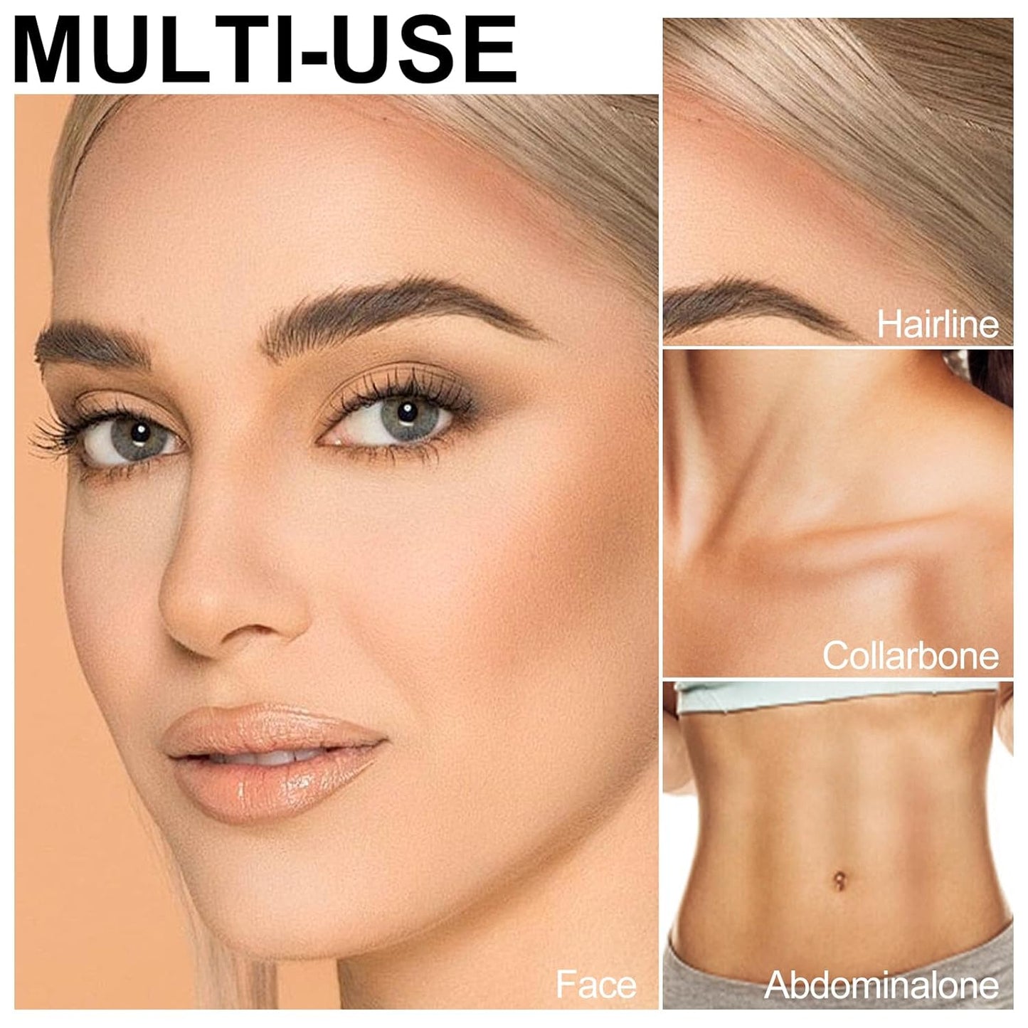 Erinde Warm Toned Bronzer Stick, Natural Cream Contour Stick, Blendable & Smooth Matte Bronzer Stick, Waterproof & Long Lasting Face Shaping Contouring Makeup, 02 Natural Brown