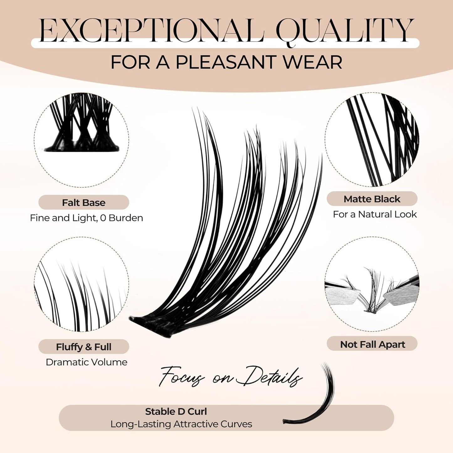 PopUp Lash-Extension-Clusters D Curl Lash Clusters Natural Look Cluster Lashes Extensions Band & Soft Lashes Reusable 9-16mm MIX (30D+40D)