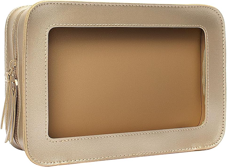 Clear Makeup Bag Small, TSA Approved Portable Toiletry Bag with Zipper Cosmetic Travel Bag Makeup Organizer Case Mini Makeup Pouch for Purse Car Organizer Bag for Women Men