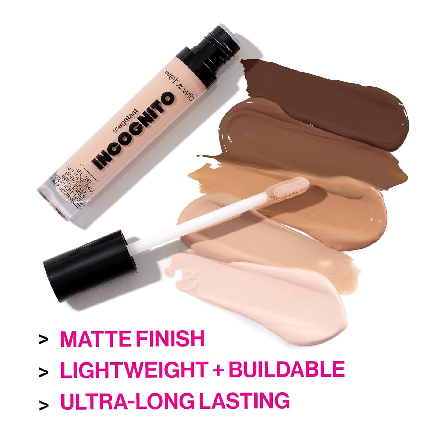 wet n wild Mega Last Incognito All-Day Full Coverage Liquid Matte Concealer, Light Honey