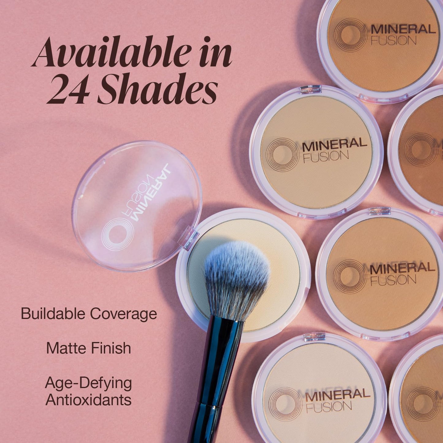 Mineral Fusion Pressed Powder Foundation, Deep 6, 0.32 Ounce (Pack of 2)