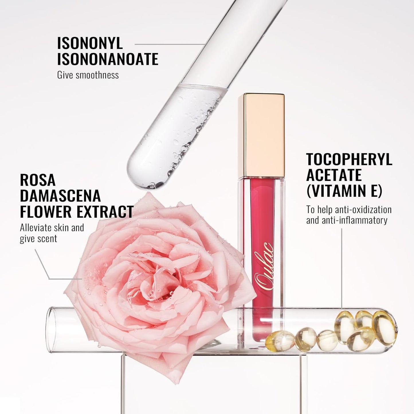 Oulac Red Matte Liquid Lipstick for Women, Long Lasting Lipstick Waterproof Lip Stain, No Transfer, Creamy High Pigmented Formula with Rose Oil, Vegan & Cruelty-Free MS07