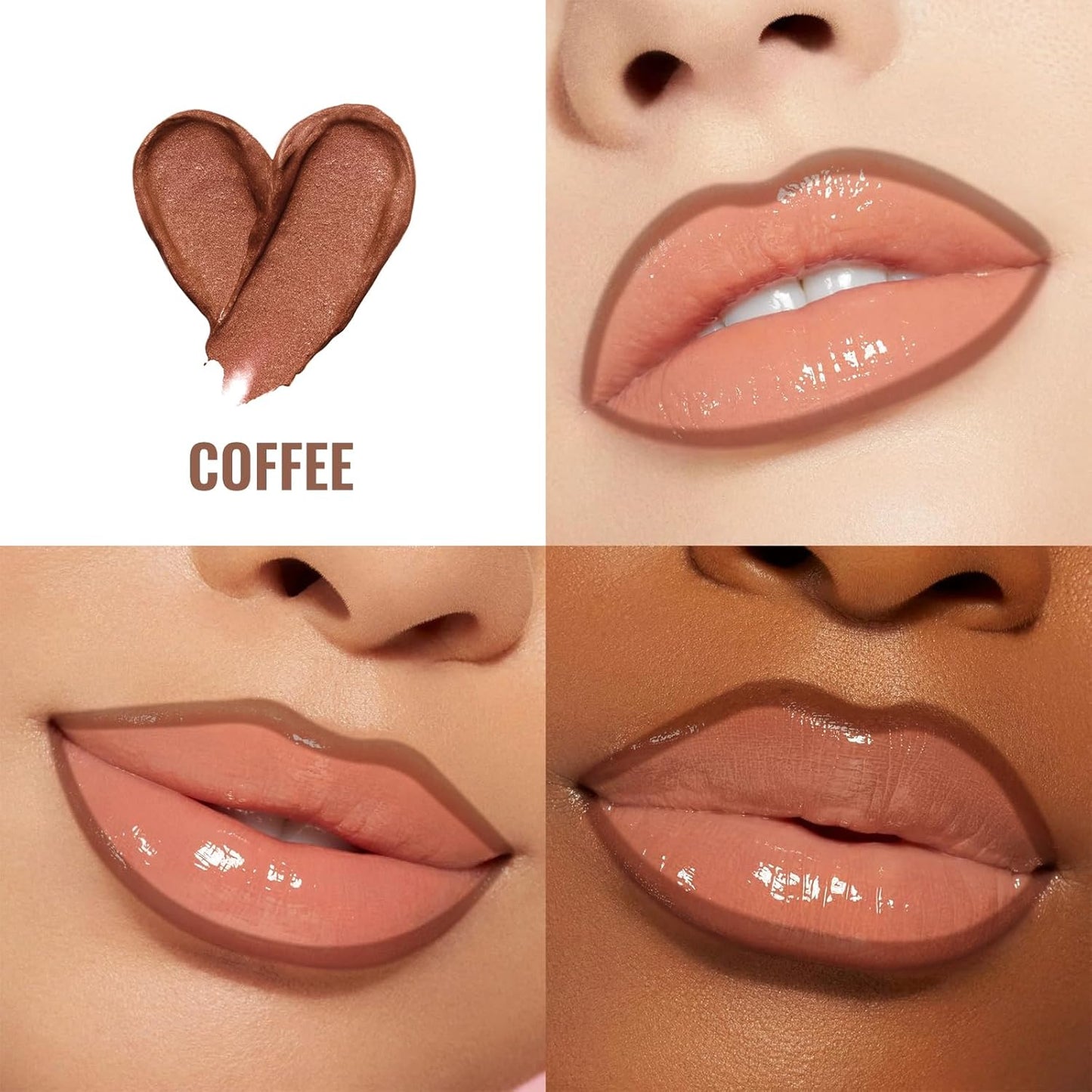 Lip Stain - Lip Liner Stain, Long Lasting Peel Off Lip Stain, Natural Peel Off Lip Liner Stain with Tweezer, Easy to Use, Waterproof, Smudge-proof, Transfer-proof, Coffee