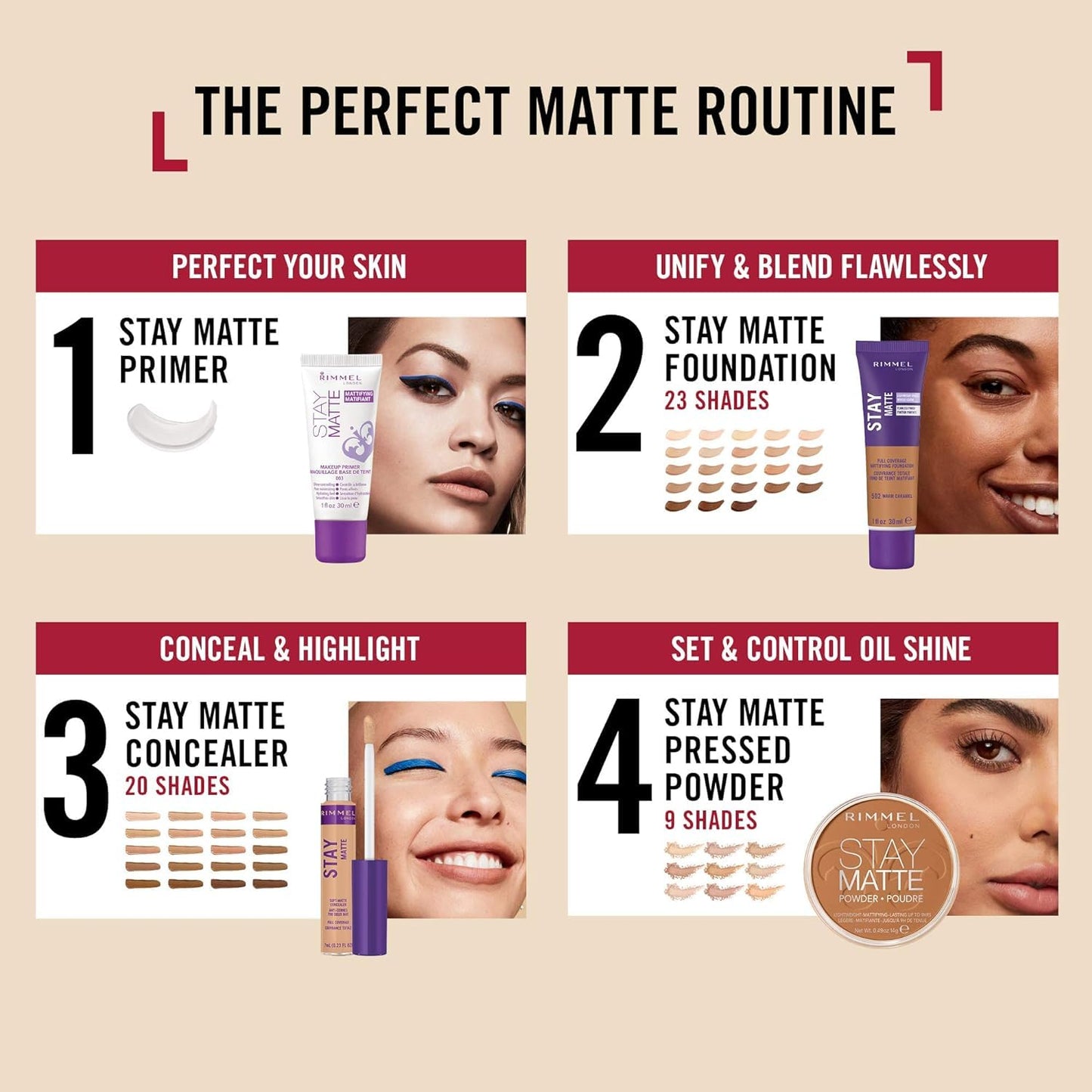 Rimmel London Stay Matte - 611 Sable - Concealer, 24-Hour Wear, Shine Control, Fights Free Radicals, 0.23oz
