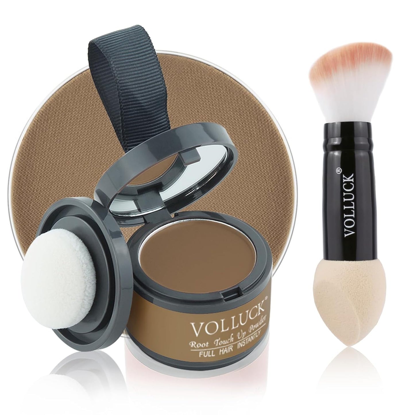 Root Touch Up Powder, Instantly Gray Root Cover Up Hairline Powder, Hair Concealer for Women and Men (A-Light Brown, 2PC)