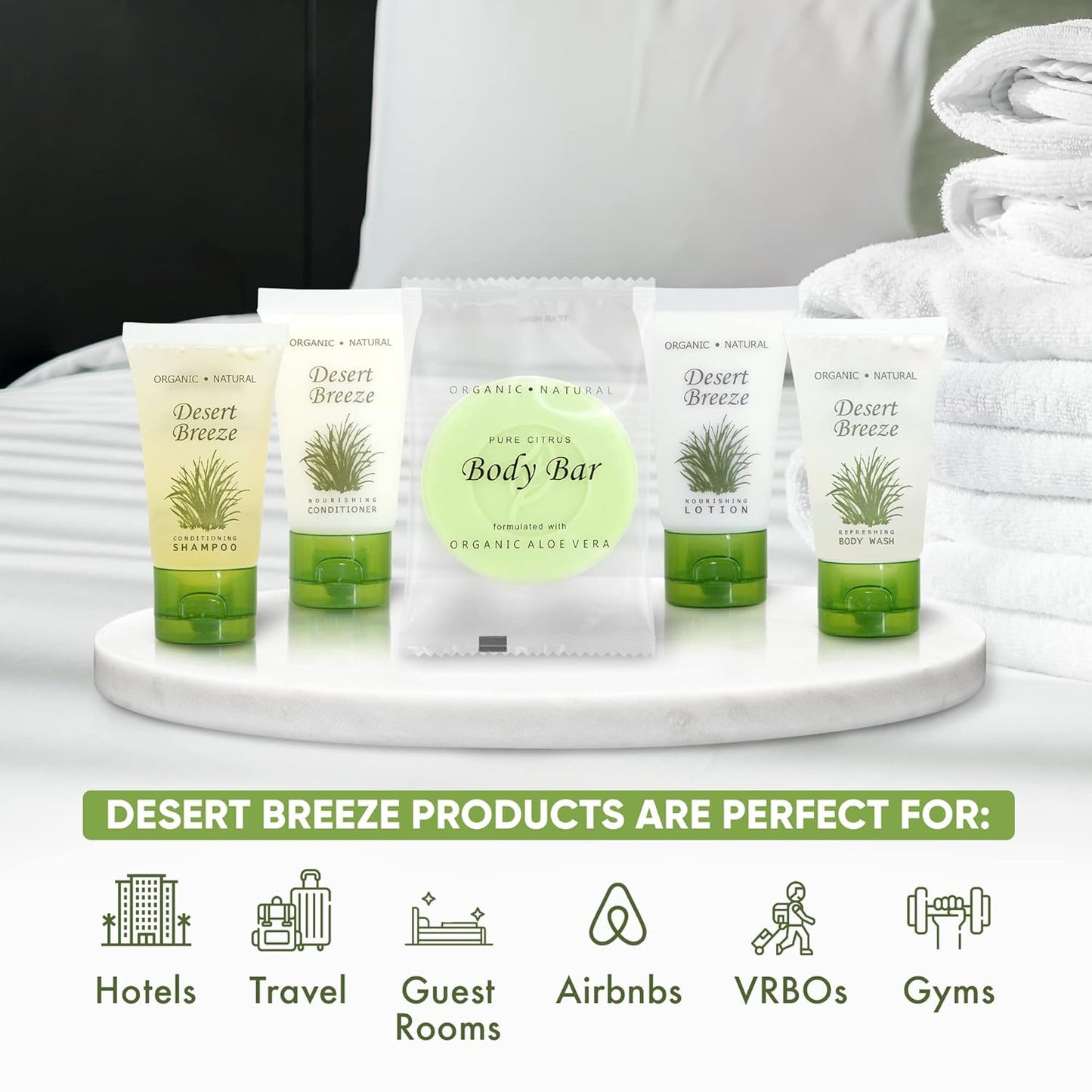 Desert Breeze | 1-Shoppe All-In-Kit | Hotel Size Amenities Set | Hotel/AirBnB/VRBO/Vacation Rental Soap Set | (75 pcs)