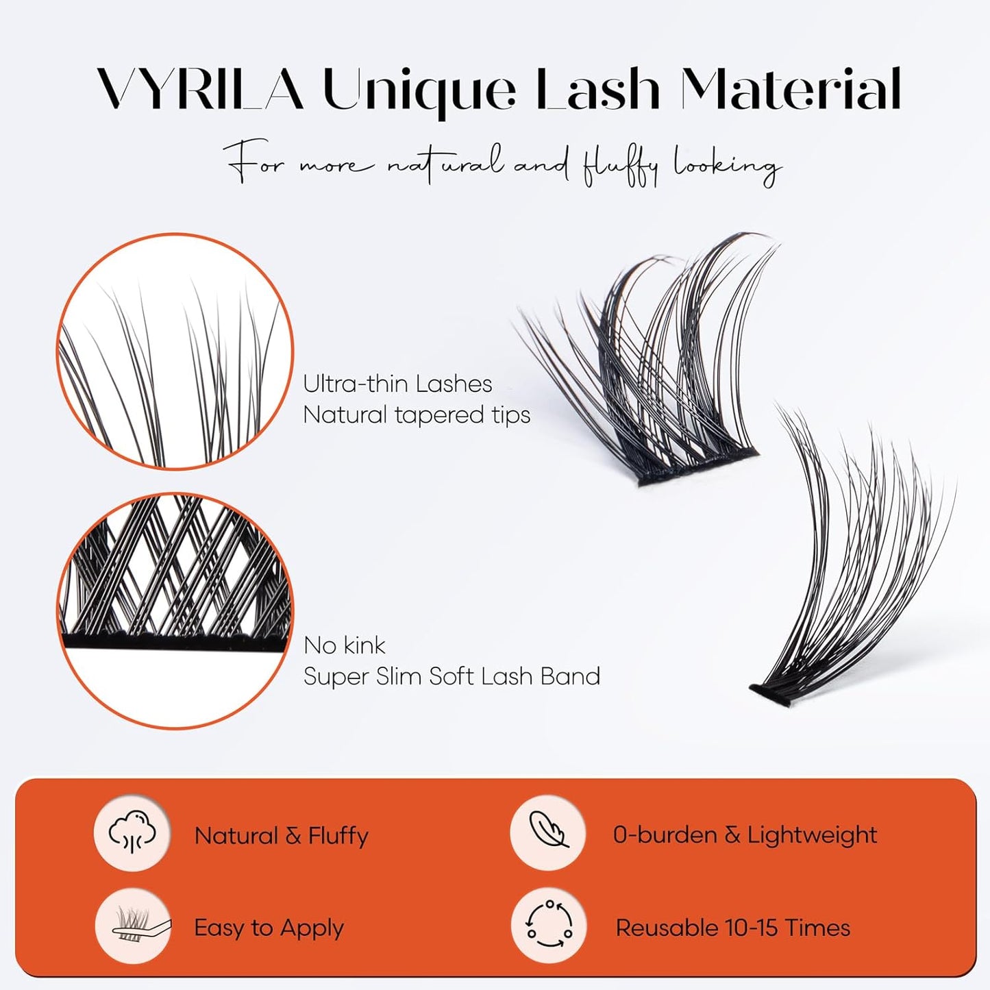 Lash Clusters Kit-VYRILA 0.07mm Wispy 8-14mix C Curl Eyelash Clusters with Lash Bond and Seal Waterproof, Eyelash Tweezers (30P+S05 KIT 192pcs-8-14mix)
