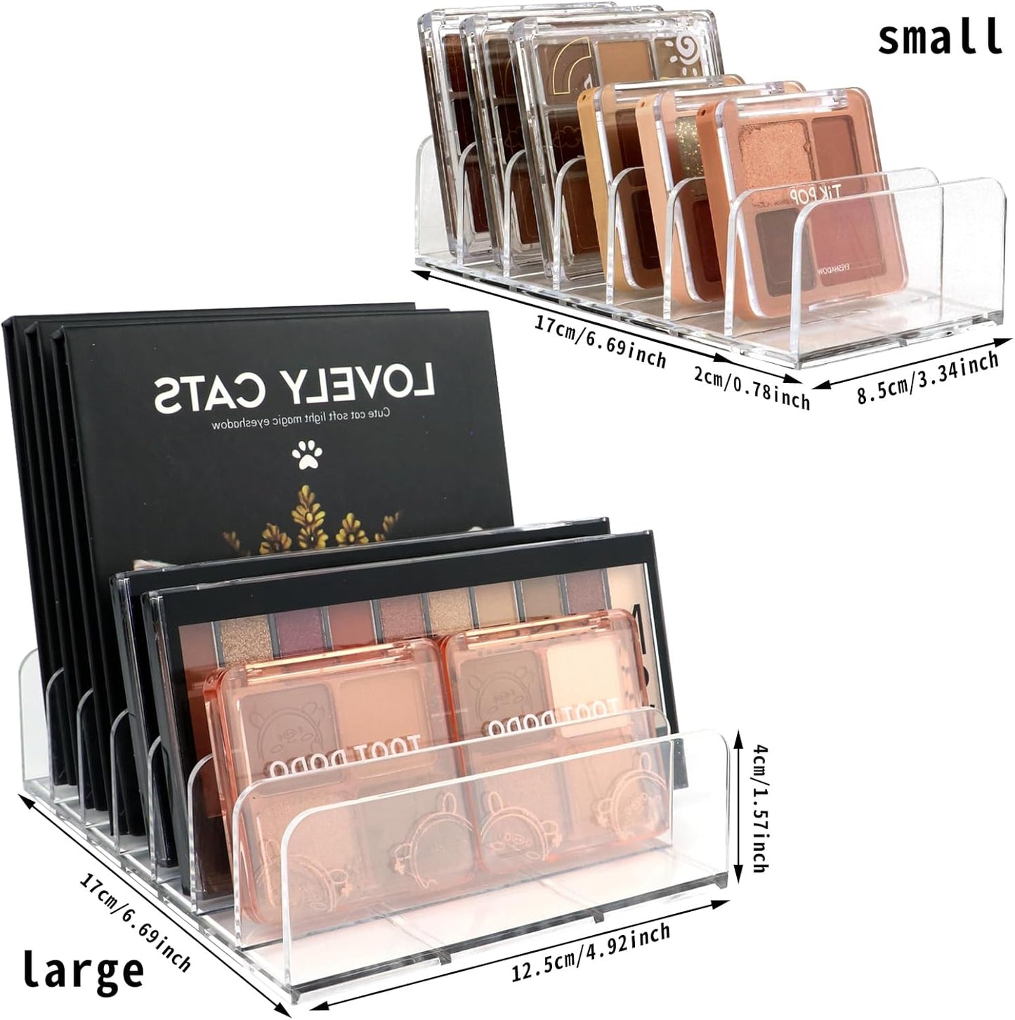 2 Pack Makeup Organizer, Compact Makeup Palette Organize, for Bathroom Countertops, Vanities, Cabinets, Sleek Modern Cosmetics Storage Solution for - Eyeshadow Palettes, Contour Kits, Blush