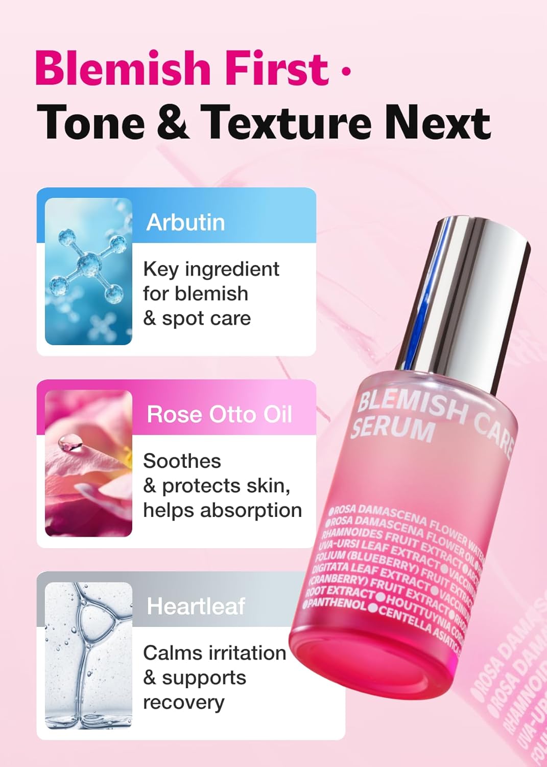 ISOI Blemish Care Up Serum for Face, Vegan Hydrating Serum for Smooth & Glass Skin Effect, Skin Barrier & Moisture Balance for Women, Arbutin, Korean Skin Care (1.18 fl. oz, 35ml)