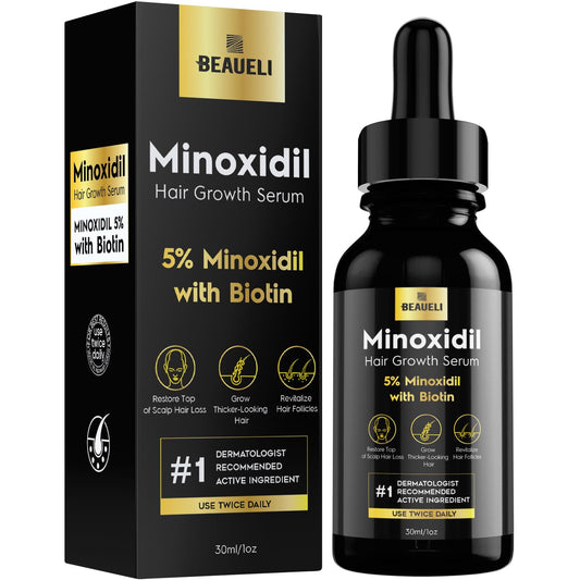 5% Minoxidil for Men & Women Hair Growth, Beard Growth, Hair Loss Treatment, Unisex Adult, Unscented Foam, 1oz