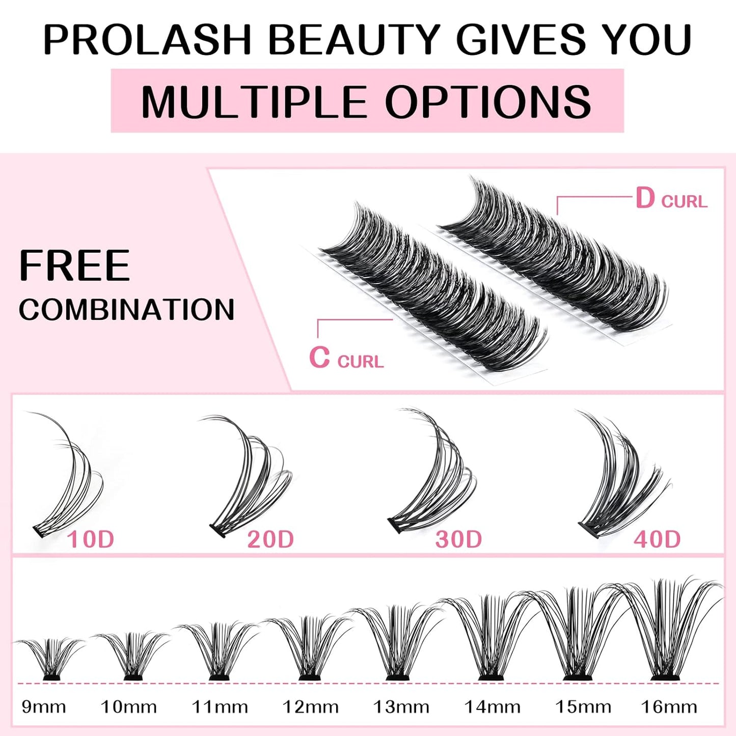 280 Pcs Individual Lashes 30D+40D Mixed Lash Clusters 14 Rows Cluster Lashes that Look Like Eyelash Extensions DIY Lash Extension Self Application At Home (30+40-D-10)
