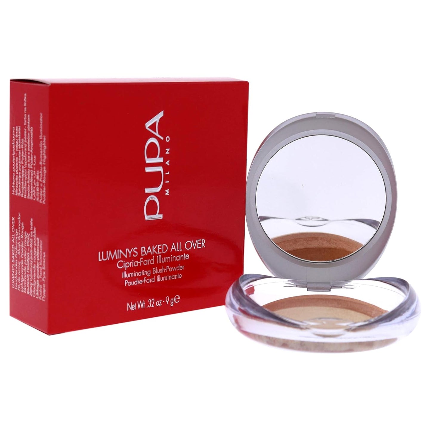 PUPA Milano Luminys Baked All Over Illuminating Blush-Powder - Moisturize And Protect Skin - Soft And Velvet Smooth Finish - Silky And Light Texture - 4 Tone - 05 Gold Stripes - 0.32 Oz, I0111600