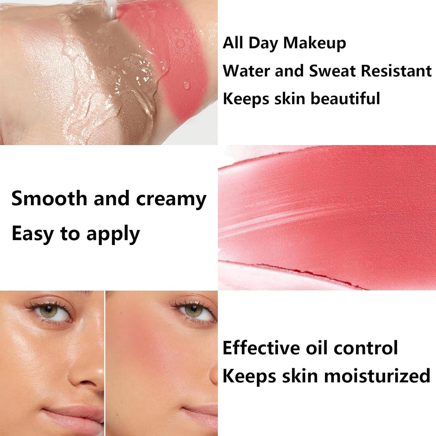 3Pcs Cream Contour Stick Makeup Kit, Shades with Highlighter, Blush and Bronzer Contour Stick for Sculpt the Cheeks, Long Lasting, Waterproof, Matte & Dewy Finish LIGHT MEDIUM(2+5+6)