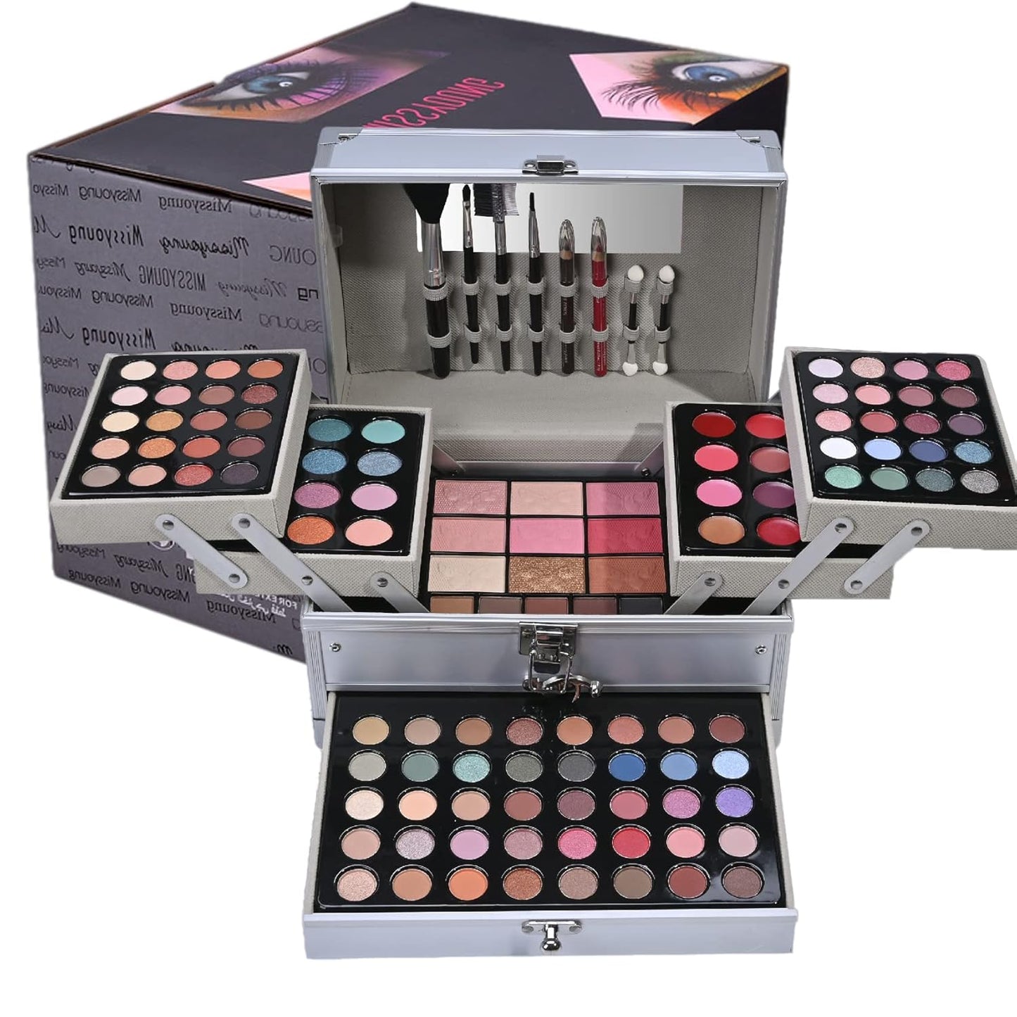 118 Colors Makeup Kit All-in-one Makeup Set, Cosmetic-Gift for Women -Include Makeup Brush Set, Eyeshadow Palette, Brow Powder, Eyebrow Pencil, Lip brush -(Multicolor 101)