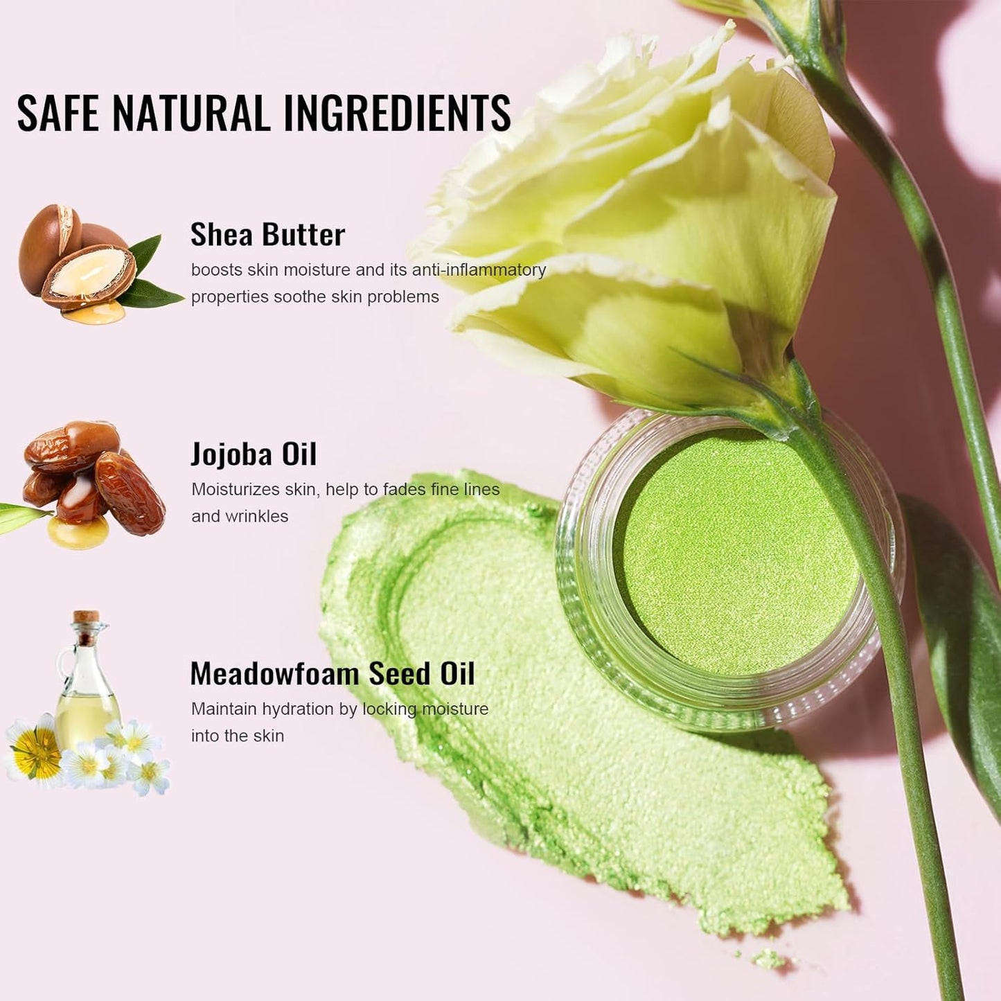 Oulac Cream Eyeshadow-Sombra de Ojos Highly Pigmented Natural Eyeshadow Waterproof&Long Lasting with Moisturizing Formula, Shimmer Glitter Eye Makeup Large Capacity. 6g.(21)