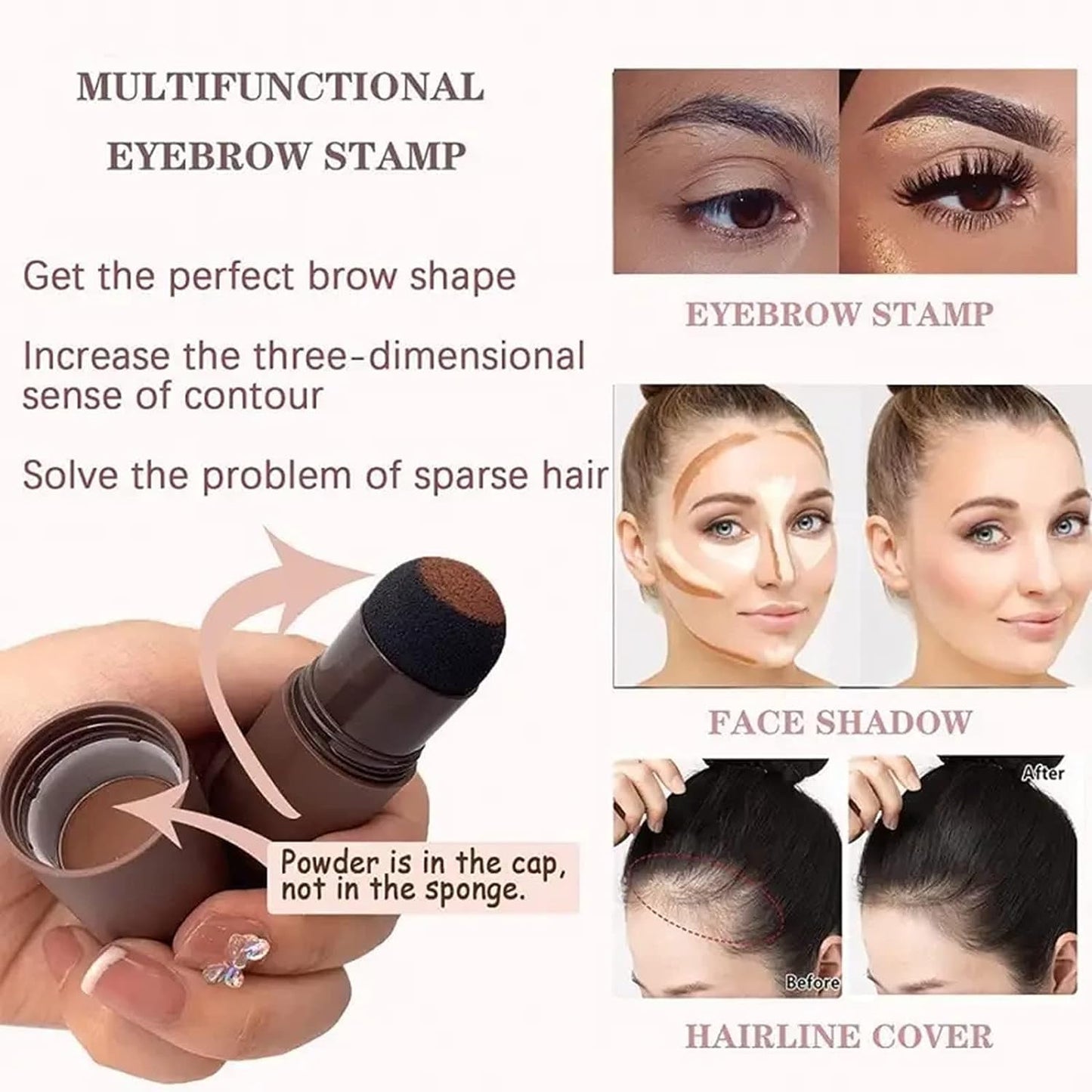 Eyebrow Stencils, ALLROSE Eyebrow Stamp Stencil Kit Perfect Eyebrow Waterproof Eye Brow Stamp Stencil Kits, Eyebrow Kit for Women with 20PCS Brow Shaping Kit Eyebrow Tinting Kit, Blonde