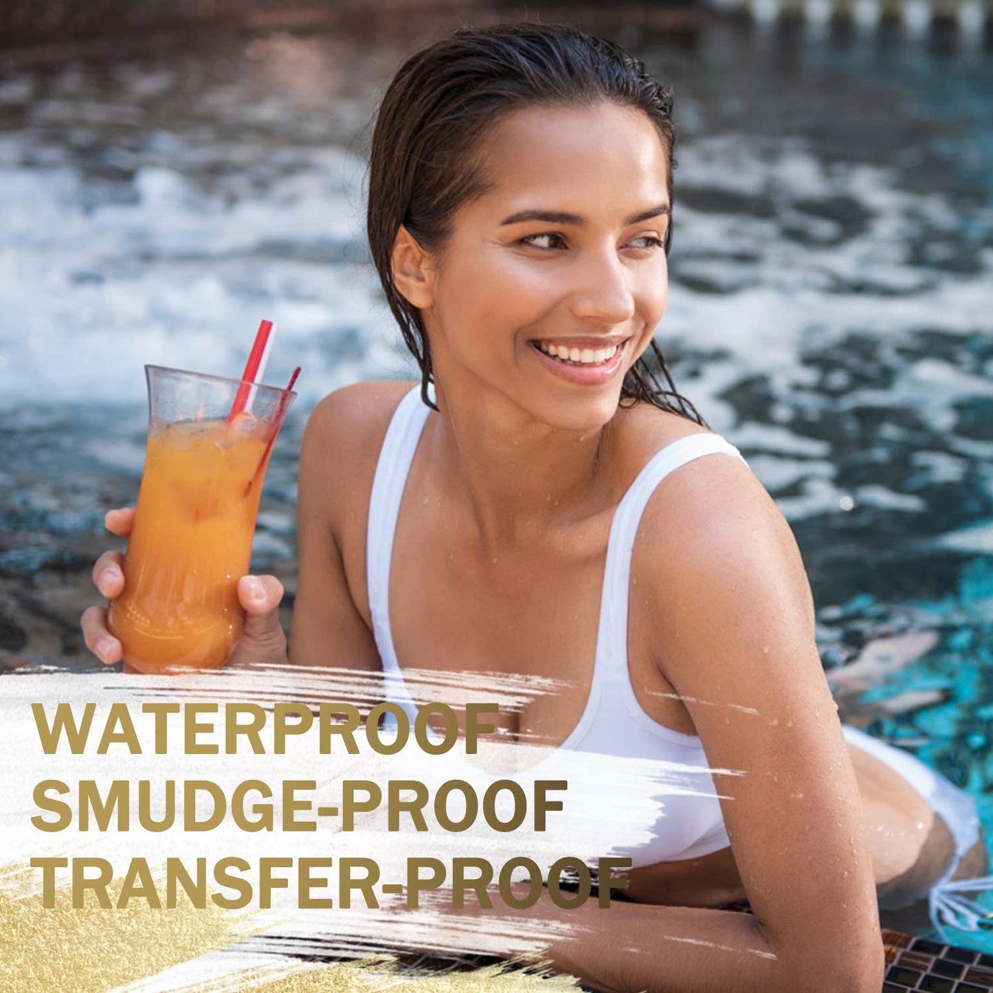 LAVONE Eyebrow Stamp Pencil Kit for Eyebrows, Makeup Brow Stamp Trio Kit with Waterproof Eyebrow Pencil, Eyeliner, Eyebrow Pomade, and Dual-ended Eyebrow Brush - Medium Brown