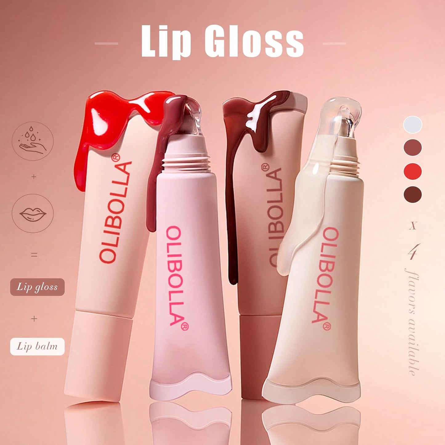 Tinted Lip Balm, Buildable Lip Color, Hydrate, Glossy, Lightweight, Sheer tint, 3-in-1 Moisture, Repair and Color, 0.33Oz(01 candy)