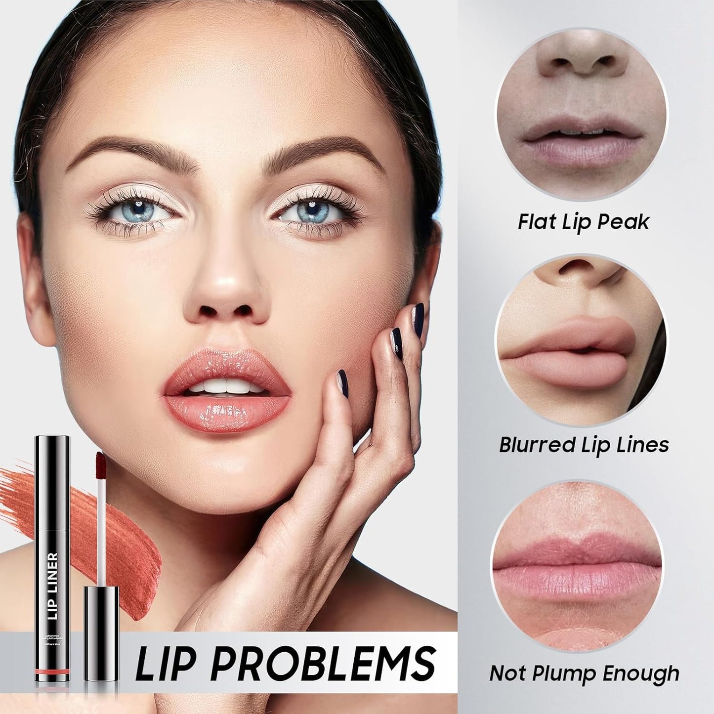 Peel Off Lip Liner Stain - Non-Stick Cup Lip Comfortable Vivid Color Peel Lip Stain Transfer-Proof & Long - Wear, Create Beauty & Charming Lip Makeup For All Skin Types with All-Day (#05 Mauve)