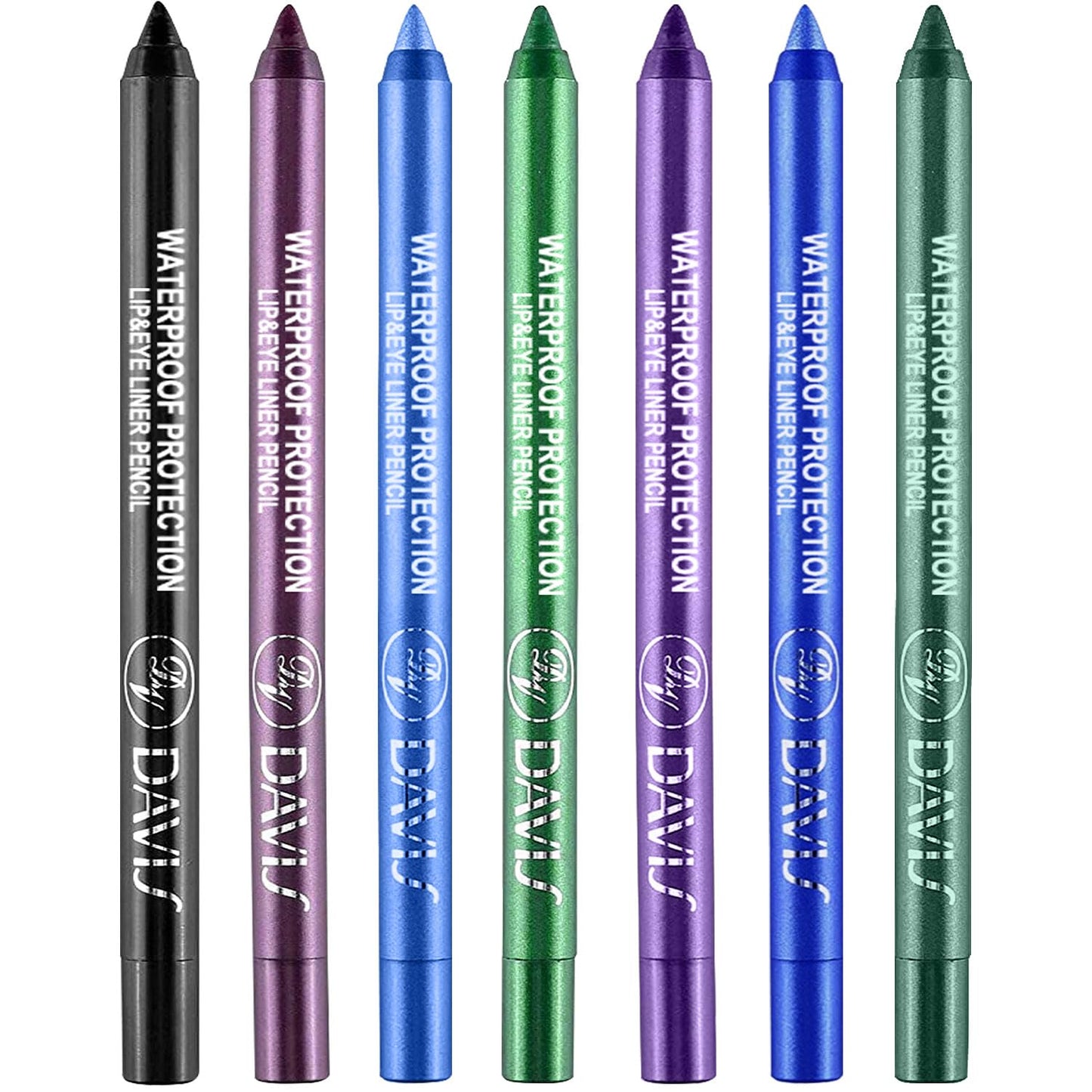 7 Colorful Eyeliner Pen Set, Eye Shadow Pencil, Pearl Eyeliner Kit Metallic Glitter Colored Eye liner for Women Eye&Lip Liner Professional Waterproof Eye Makeup (7PCS D)