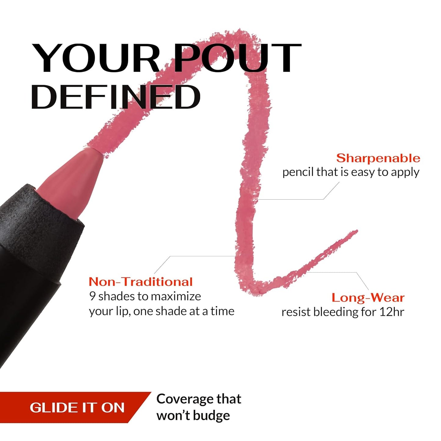 K7L Light Pink Lip Crayon (Vegan) - Waterproof and Smudge-Proof Rose