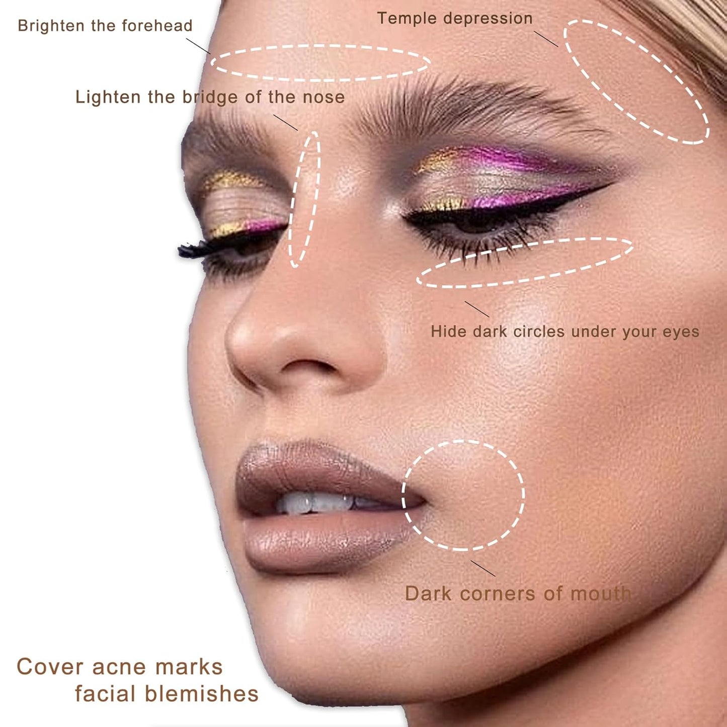 Cream Concealer Corrector Correcting Contour Makeup Set under Eye Concealer Cream Kit for Dark Circles and Blemish 22