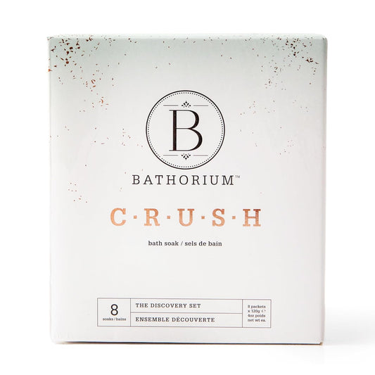 Bathorium Crush 8-Pack Signature Discovery Set, Luxury Bath Soaks, Dead Sea Salt, Epsom Salt, pH Balanced for Women, Gift Set, Each Soak is 4 oz