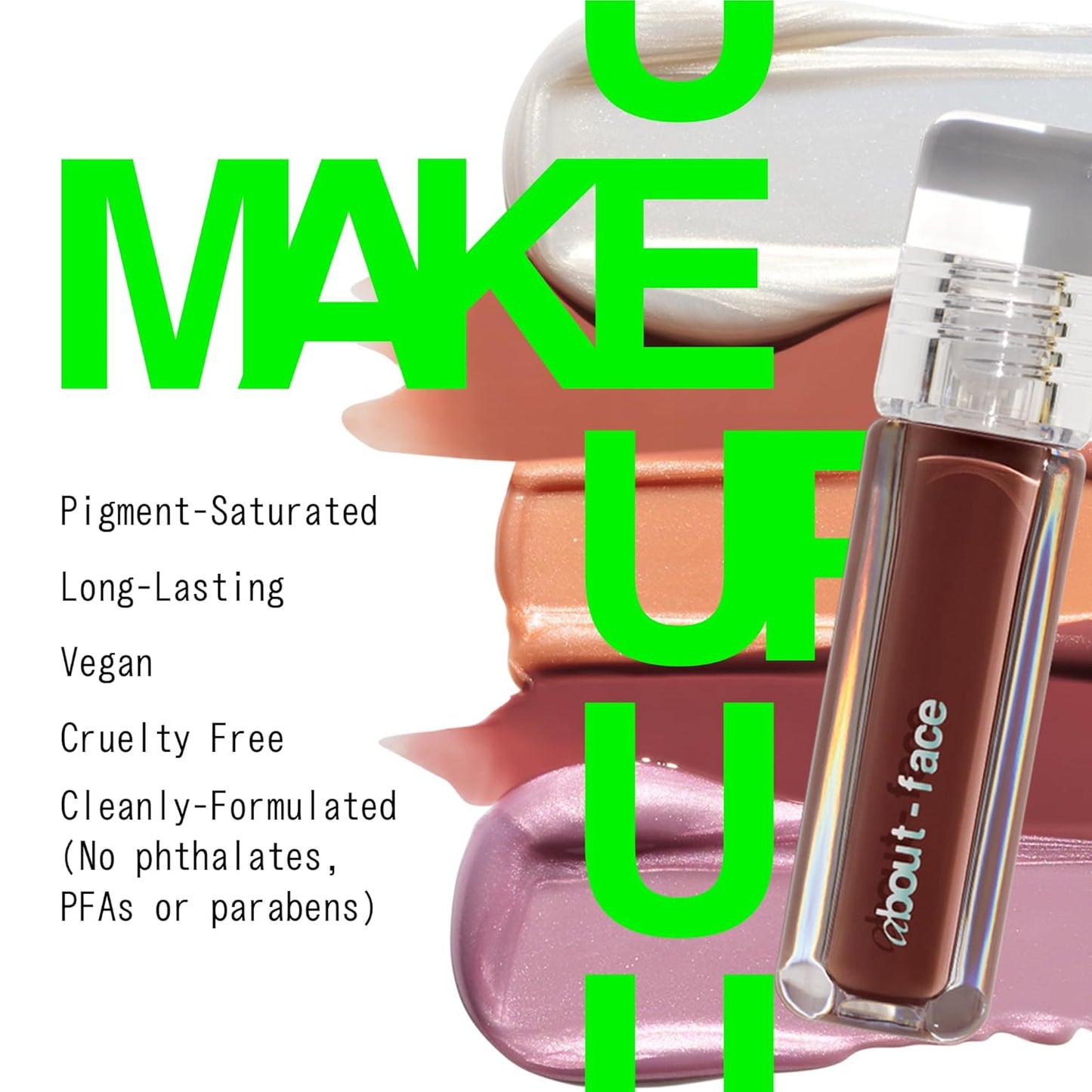 about-face Light Lock Lip Gloss Adore Me – Non-Sticky, High-Shine Lip Oil Gloss with Coconut Oil, Peppermint & Lavender – Vegan, Cruelty-Free, Clean Beauty – 0.21 oz (Chestnut)