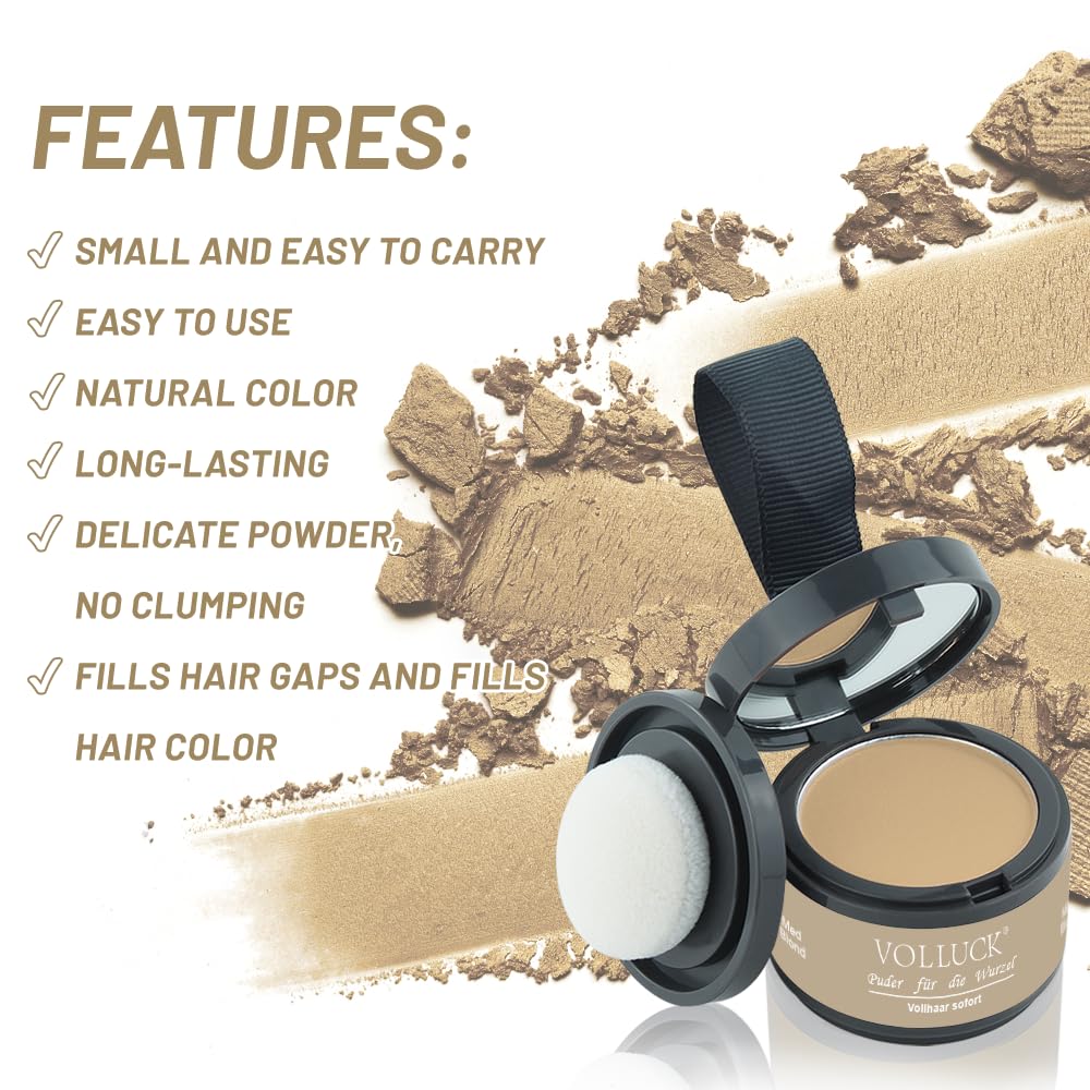 Root Touch Up Hair Powder, Instantly Gray Hair Root Cover Up Hairline Powder, Hair Concealer For Women and Men (A-Medium Blonde, 2PC)