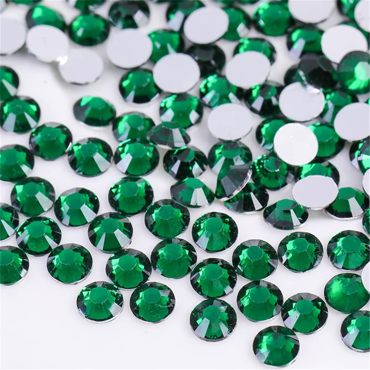 3000 Pieces SS12 3mm Flatback Rhinestones Clear Glass Round Gems Crystals for Nail Art DIY Crafts Clothes Shoes Bags （Dark Green）