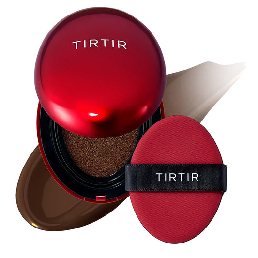 TIRTIR Mask Fit Red Cushion Foundation | Full coverage, Weightless, Skin fit, Satin Glow Finish, Korean Makeup BB Foundation, beauty, Tattoo cover up, Buildable (#51N Fudge, 0.63 Fl Oz)
