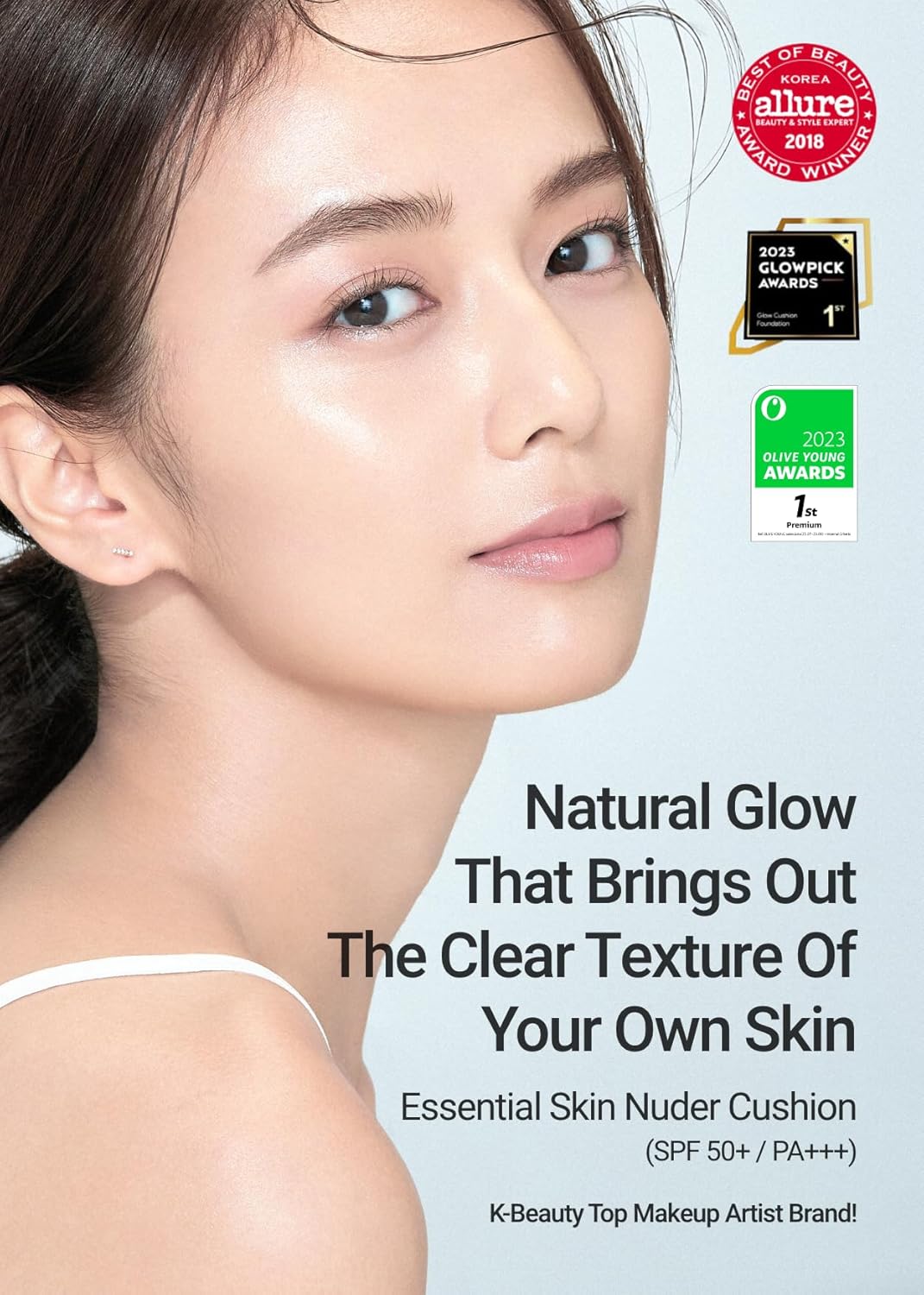 [JUNGSAEMMOOL OFFICIAL] Essential Skin Nuder Cushion (Fair Pink) | Refill Included | Natural Finish | Buildable Coverage | Makeup Artist Brand | Cream Foundation