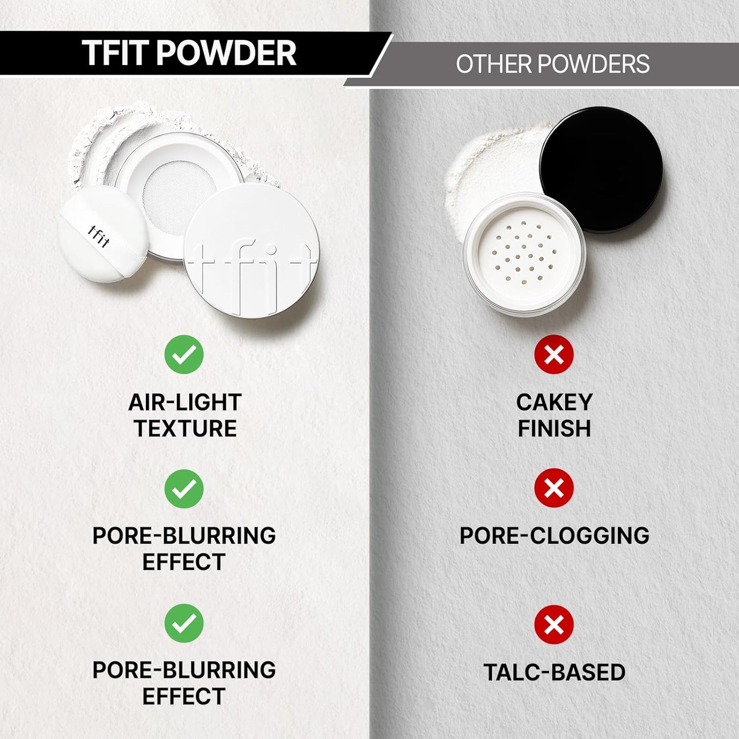 TFIT Translucent Set Finishing Powder - Sebum Control Face Loose Powder, Matte & Silky Finish, Lightweight, Long-lasting, Korean Makeup Setting Powder, 0.24 Oz. (02 Skin Beige, 0.24 Oz.)