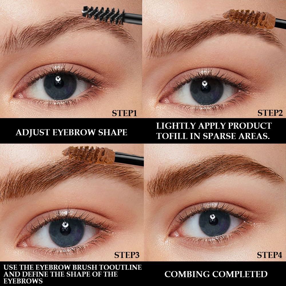Tinted Thickening Brow Mascara,Brow Fast Sculpt,Waterproof, Transfer-proof, Brush to Fill in Eyebrows and Cover Gray Hairs - Cruelty Free (3pcs 03 Auburn &04 Rich Auburn &08 Black)