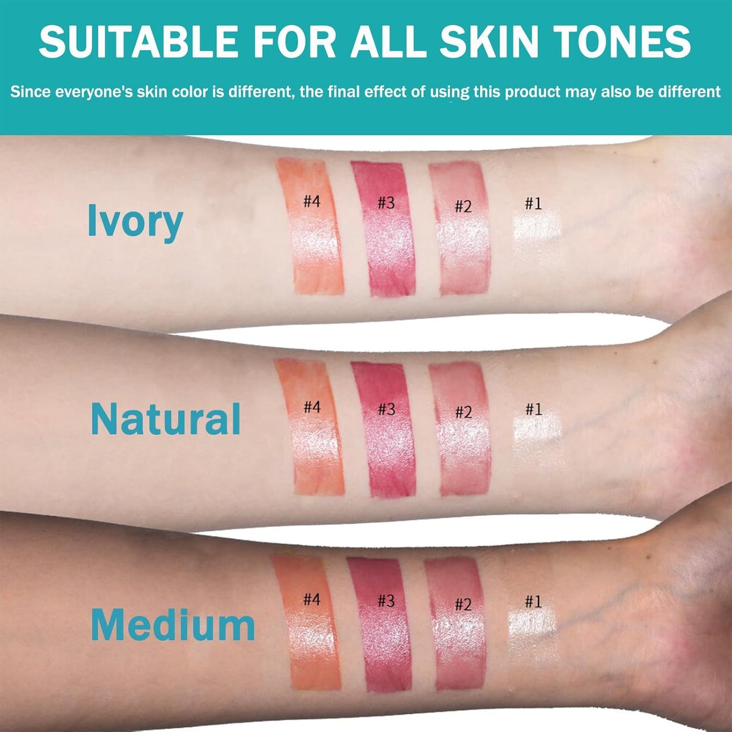 Lip Tint Hydrating, Moisturizing Lip Oil Balm, Long Lasting Waterproof Lip Gloss Non-Stick Cup Lipstick Set, Natural Ingredients Strong Moisturizing Lipstick (Peach Coral)