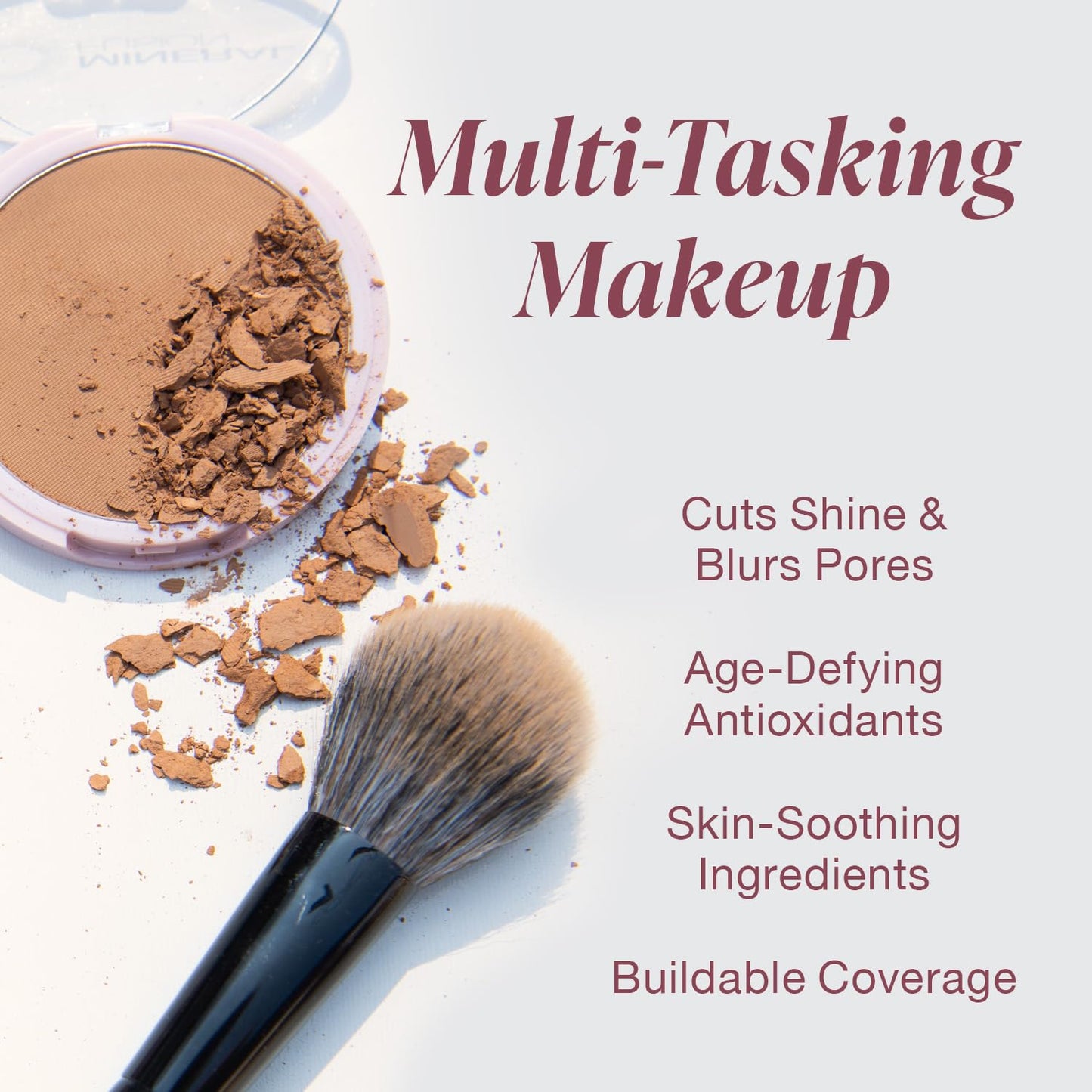 Mineral Fusion Pressed Powder Foundation, Warm 5 - Tan Skin w/Golden Undertones, Age Defying Foundation Makeup with Matte Finish, Talc Free Face Powder, Hypoallergenic, Cruelty-Free, 0.32 Oz