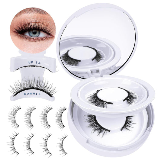 B&Qaugen Magnetic Eyelashes with Applicator Lashes Reusable Glue-Free Natural Look Cluster Kit Easy to Wear and Remove（M03）