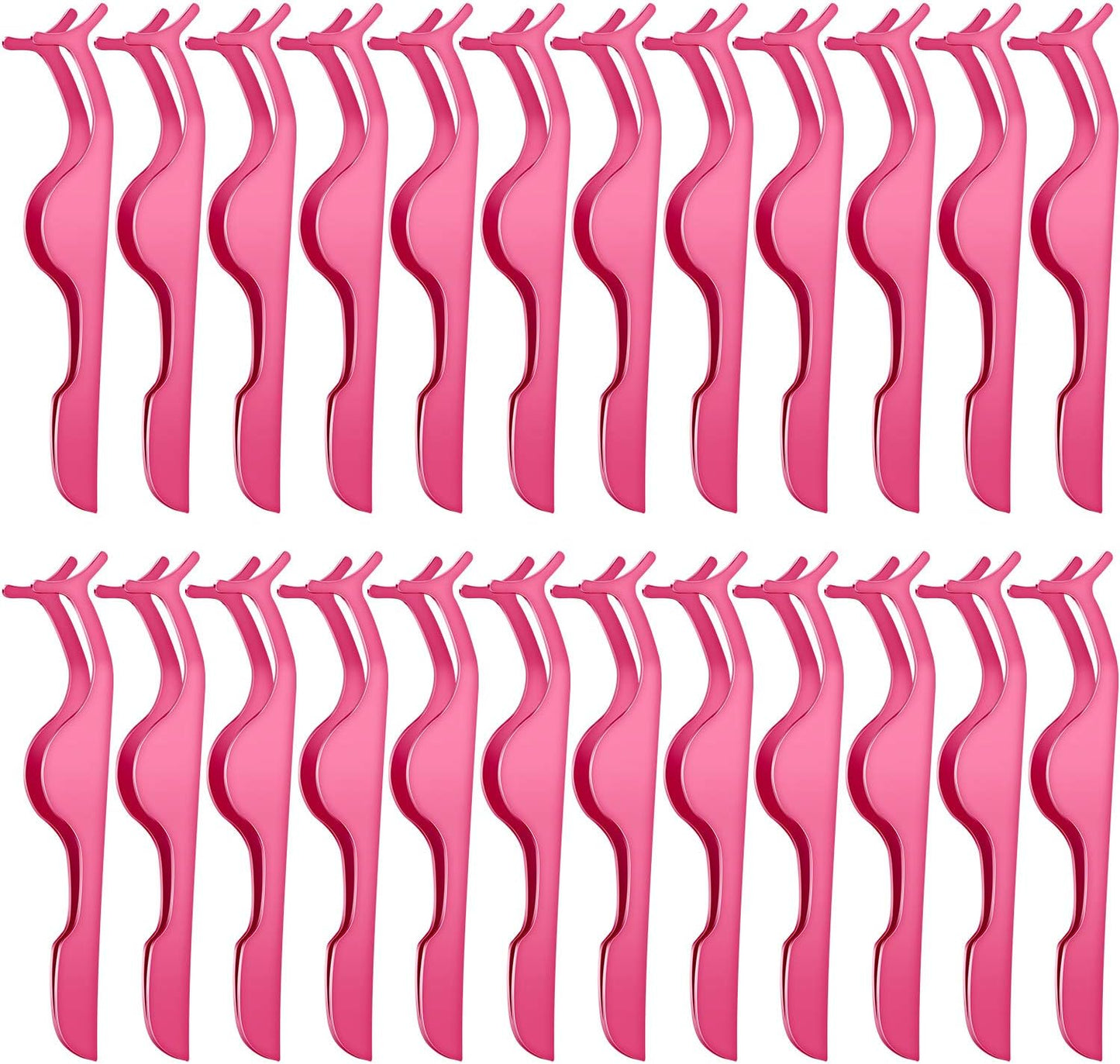 24 Pieces False Eyelashes Applicator Tool Stainless Steel Eyelash Extension Tweezers Remover Clip Tweezers Nipper Eyelash Auxiliary Clip for Women Makeup Application and Removal