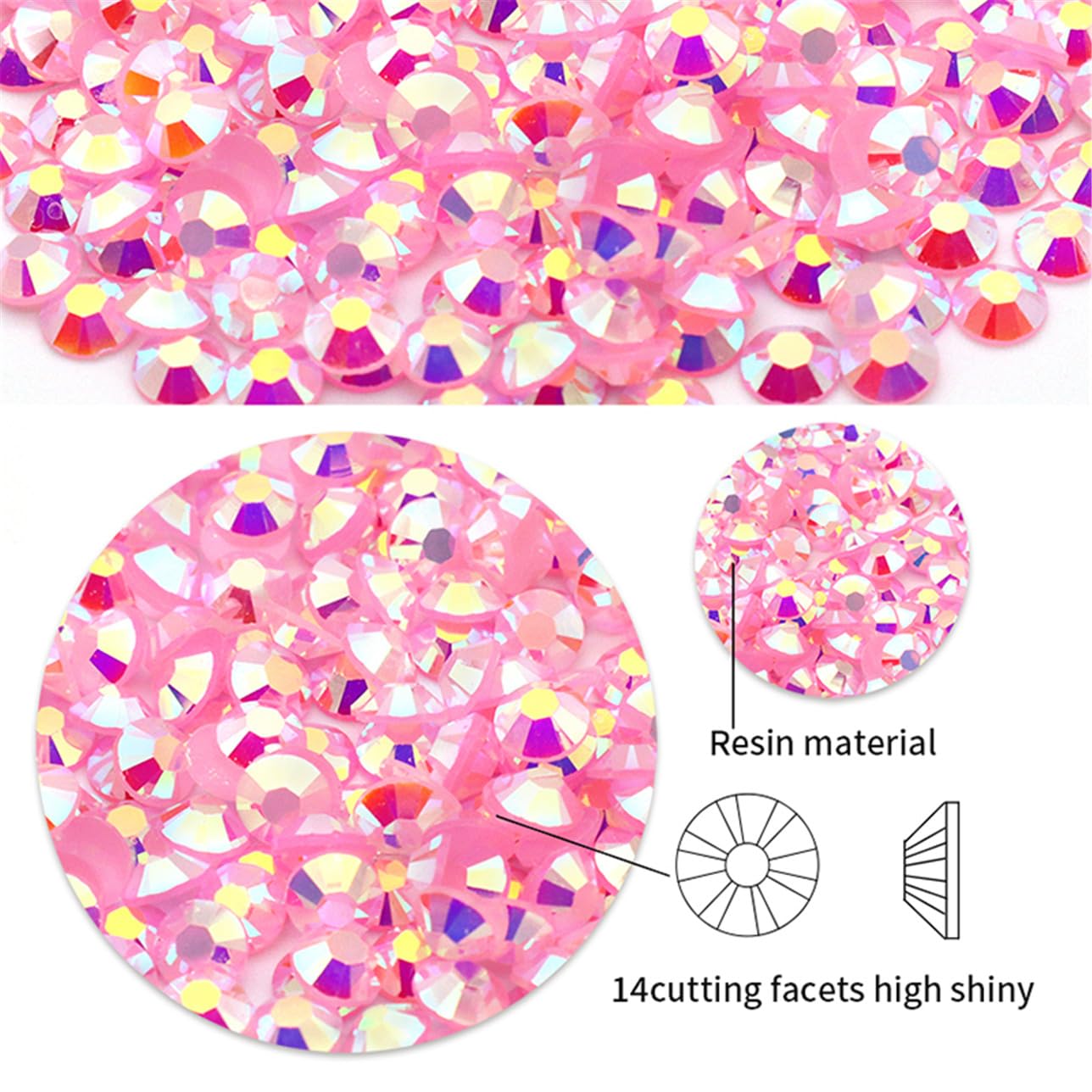 4500 Pcs SS12 3mm AB Flatback Rhinestones for Nails Art Crafts Glitter Round Shine Gems Crystals DIY Clothes Shoes （Light Pink AB）