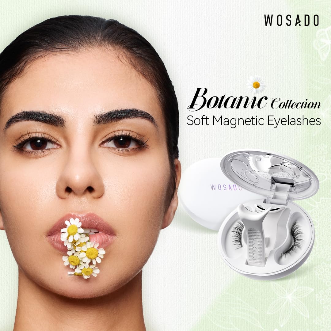 Soft Magnetic Eyelashes Kit with Applicator, [Tulip] 22mm Reusable Glue-free Wispy Magnetic Lashes, Cruelty-free False Lashes, Waterproof, Lightweight, Suit for Heavy Makeup