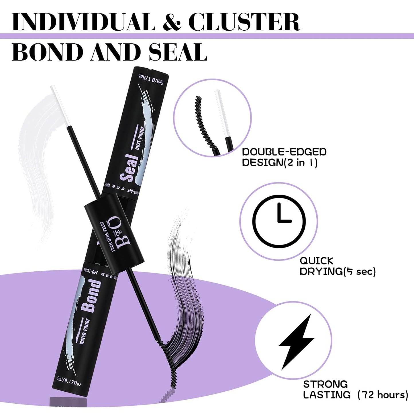 B&Q Lash Clusters Kit 280PCS Eyelash Clusters Kit,40D C 9-16MIX Individual Lash Comfortable Eyelash Extension Set, Classic Look with Bond and Seal Waterproof, Remover DIY at Home(Set,40D-C)