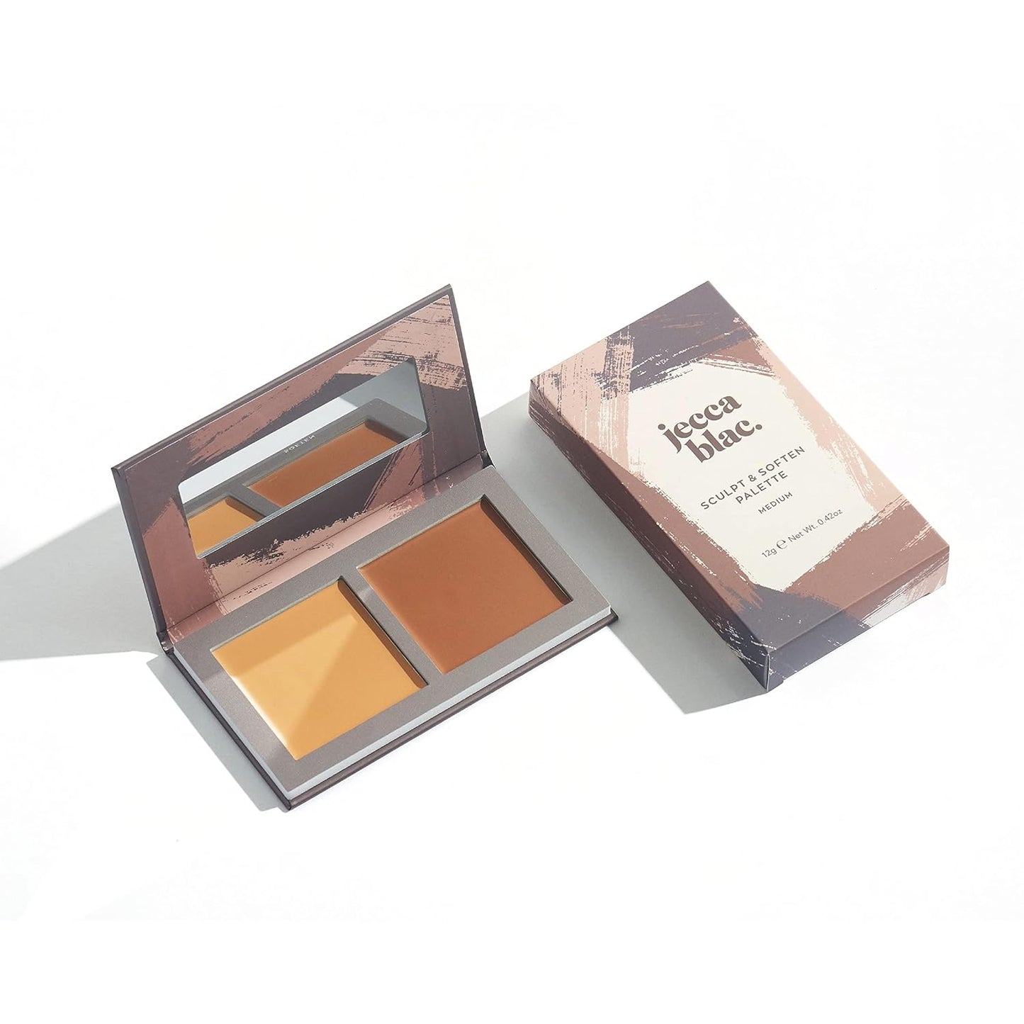 Jecca Blac Sculpt and Soften Contour Palette, Creamy Formula with Natural Finish, Medium Coverage, Gender Neutral and LGBTIQA+ Inclusive Make Up, Medium, 12g