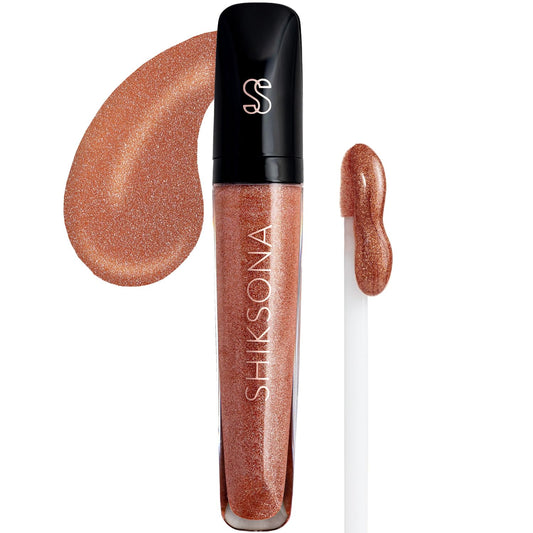 High Shine Lip Gloss | Hydrating, Vegan, Non-Sticky Lipgloss in a Timeless, Universal Color | Bare Naked Truth (Light Rose Pink with Silver sparkling pearls)