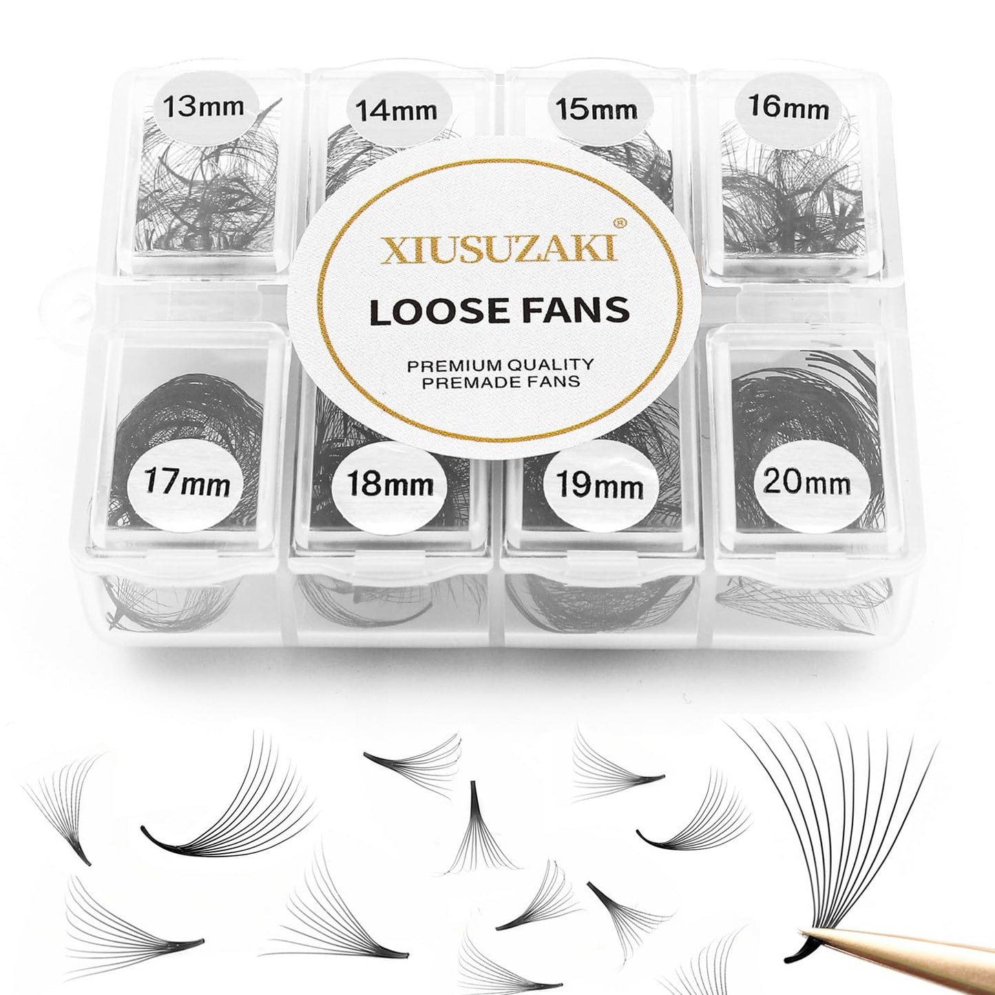 Premade Fans Eyelash Extensions 600 Fans 10D Premade Lash Fans Volume Lash Extensions 0.03 Thickness Eyelash Extension D Curl Mix 13-20mm Fluffy Soft Handmade Loose Fan(600Fans-10D-0.03-D,13-20mm)