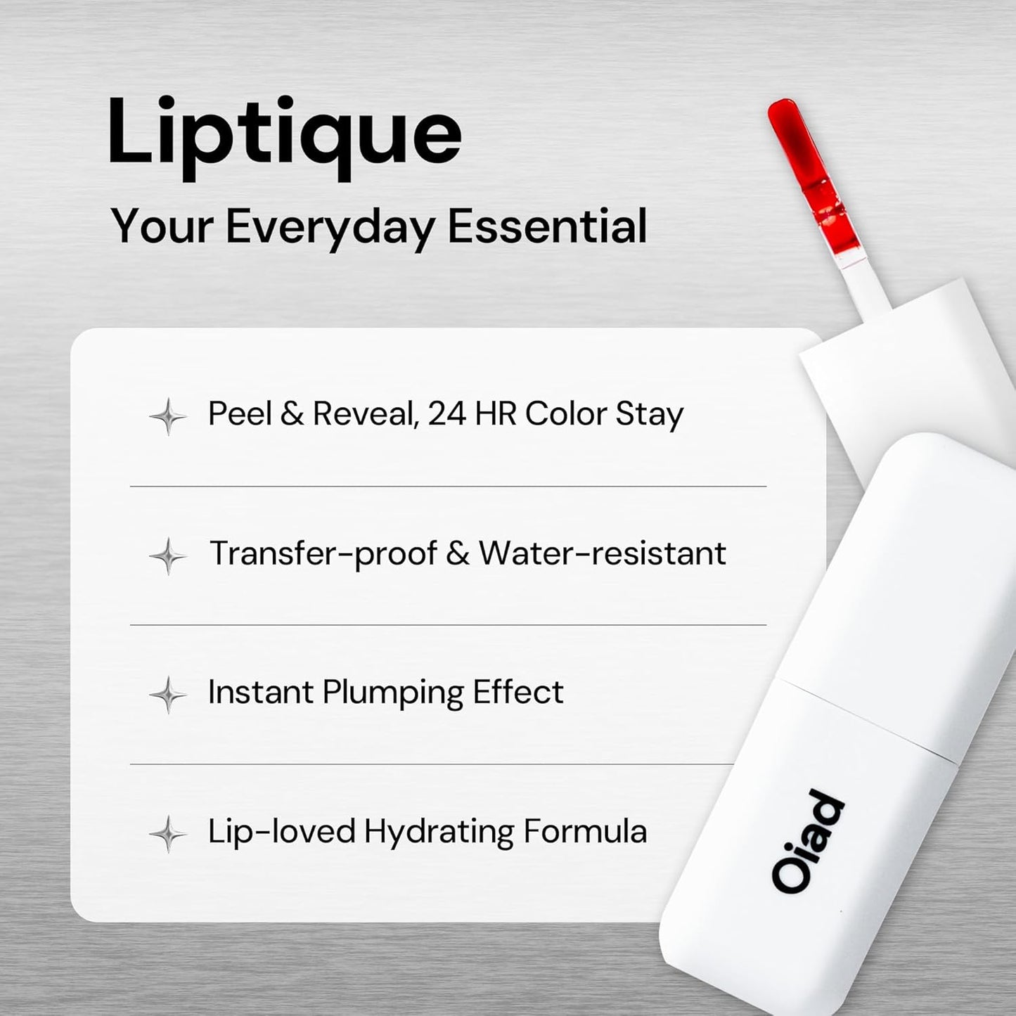 Liptique Korean Lip Stain Peel Off - 24 Hour Long Lasting Lip Tattoo, Waterproof & Transfer Proof, Nourishing & Hydrating Lip Tint for Women, Instant Plumping Lip Tints Peel Off (004 ROSITE)