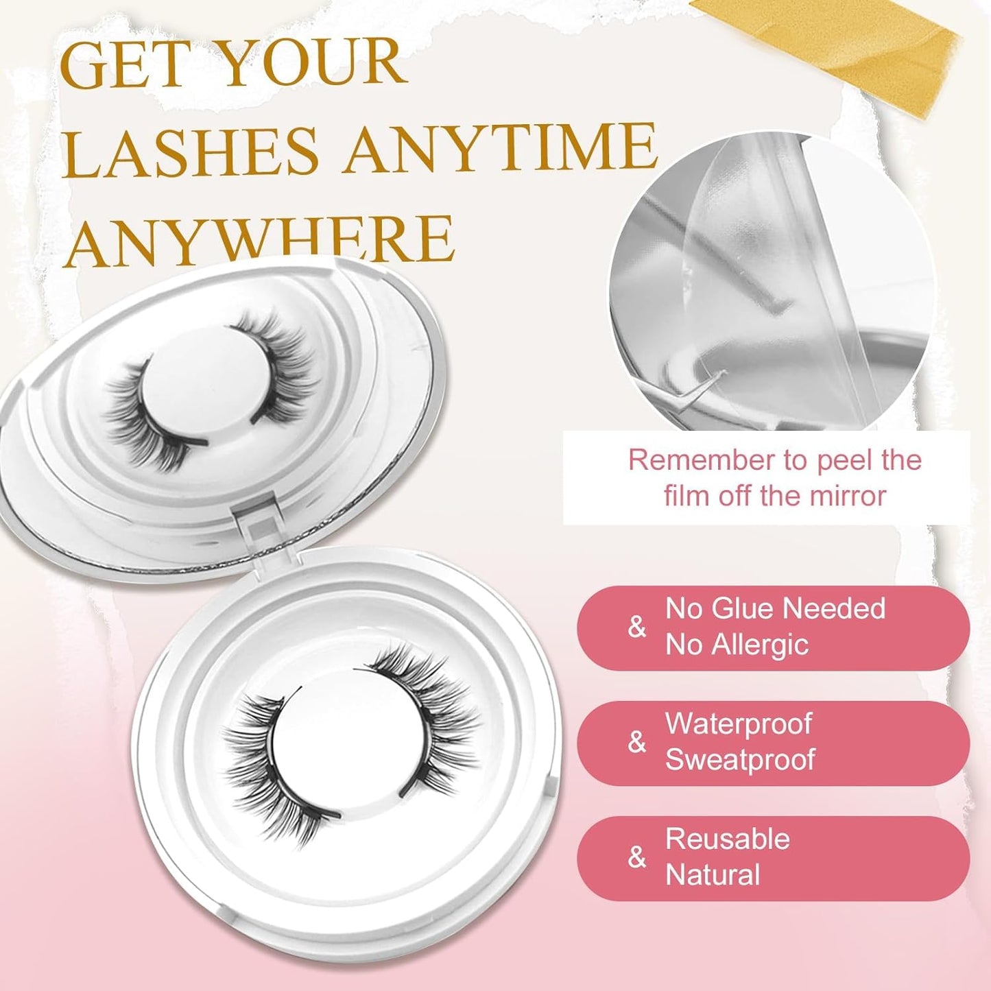 Ealra Craft Magnetic Eyelashes with Applicator,Lumentes Magnetic Eyelashes,3D Soft Flex,Reusable No Glue Needed Soft Lashes for Wmen with All-Day Wear(Natural#04+Fuller#05)