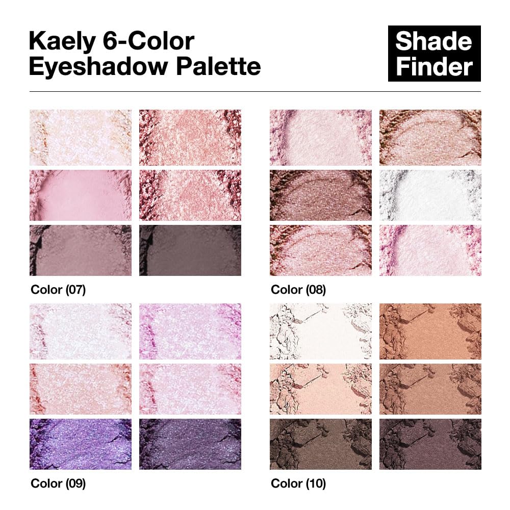 Kaely 6 Color Mini Pink Eyeshadow Palette Makeup, Highly Pigmented Eye Shadow Palette Waterproof, Natural Glitter Shimmer Eye Shadow Palette, paleta de sombras de ojos, Vegan & Cruelty-free, 08