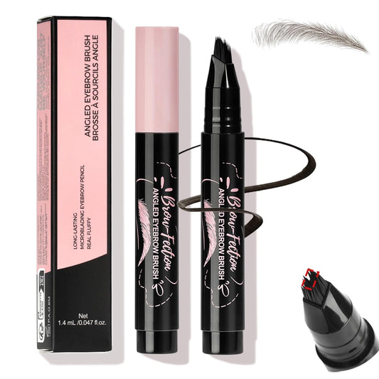 Eyebrow Pen, Waterproof Eyebrow Pencils for Women - Angled Brow Brush & Multi-Fork Tip Microblading Brow Pen, Precisely Creates Natural Hair-Like Brows, Easy to Use 01-Brown